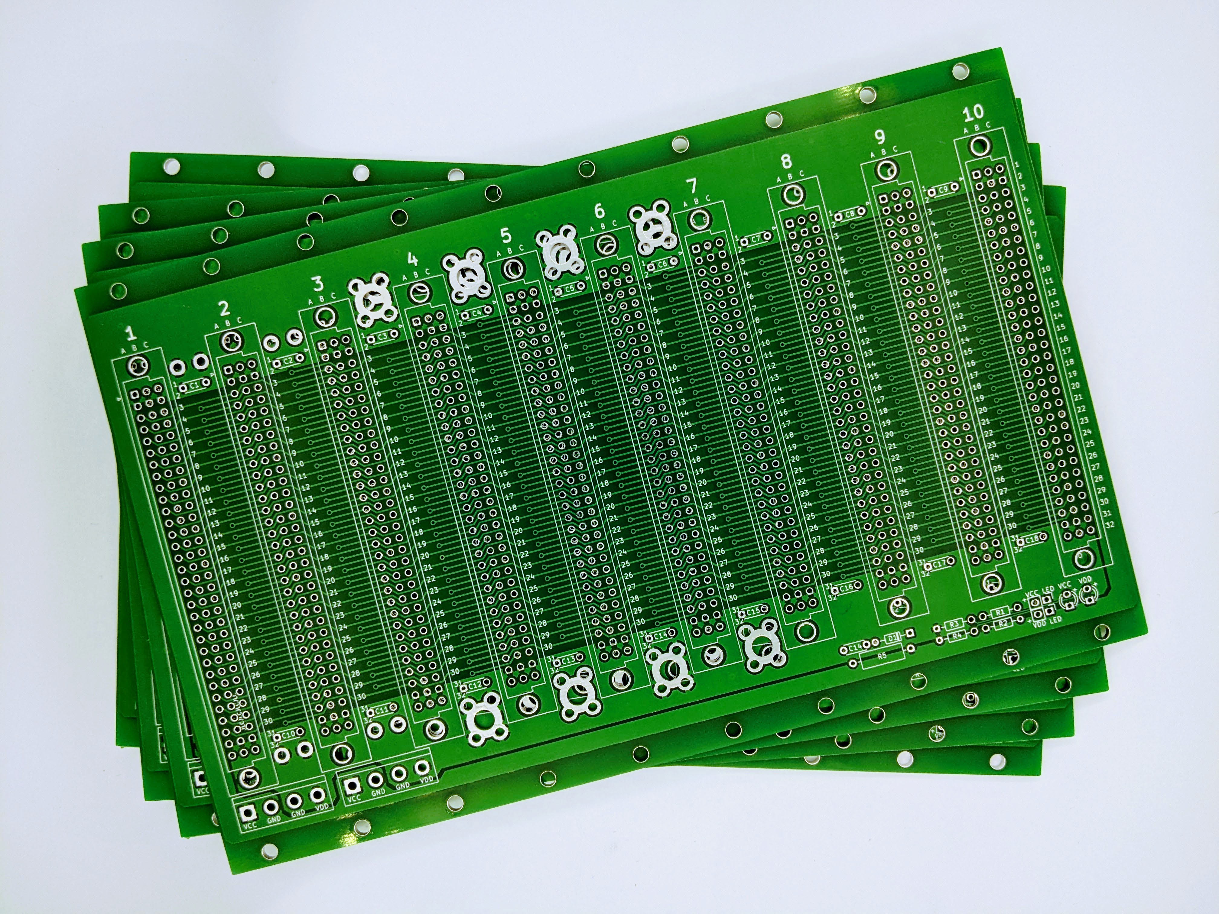 Microbus Backplane PCB for Eurocards DIN41612 10 slot 3U 40HP