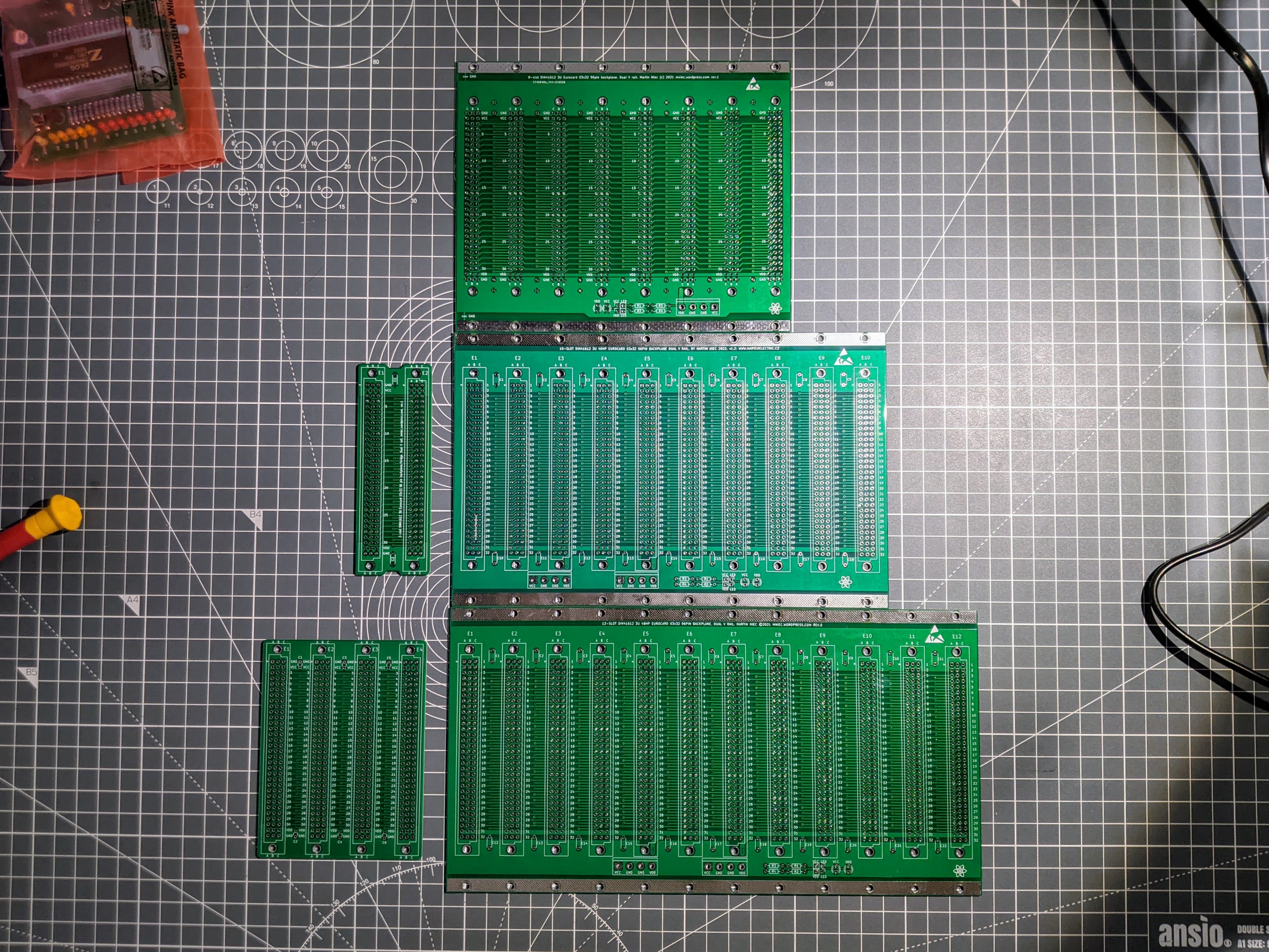 Microbus Backplane PCB for Eurocards DIN41612 10 slot 3U 40HP