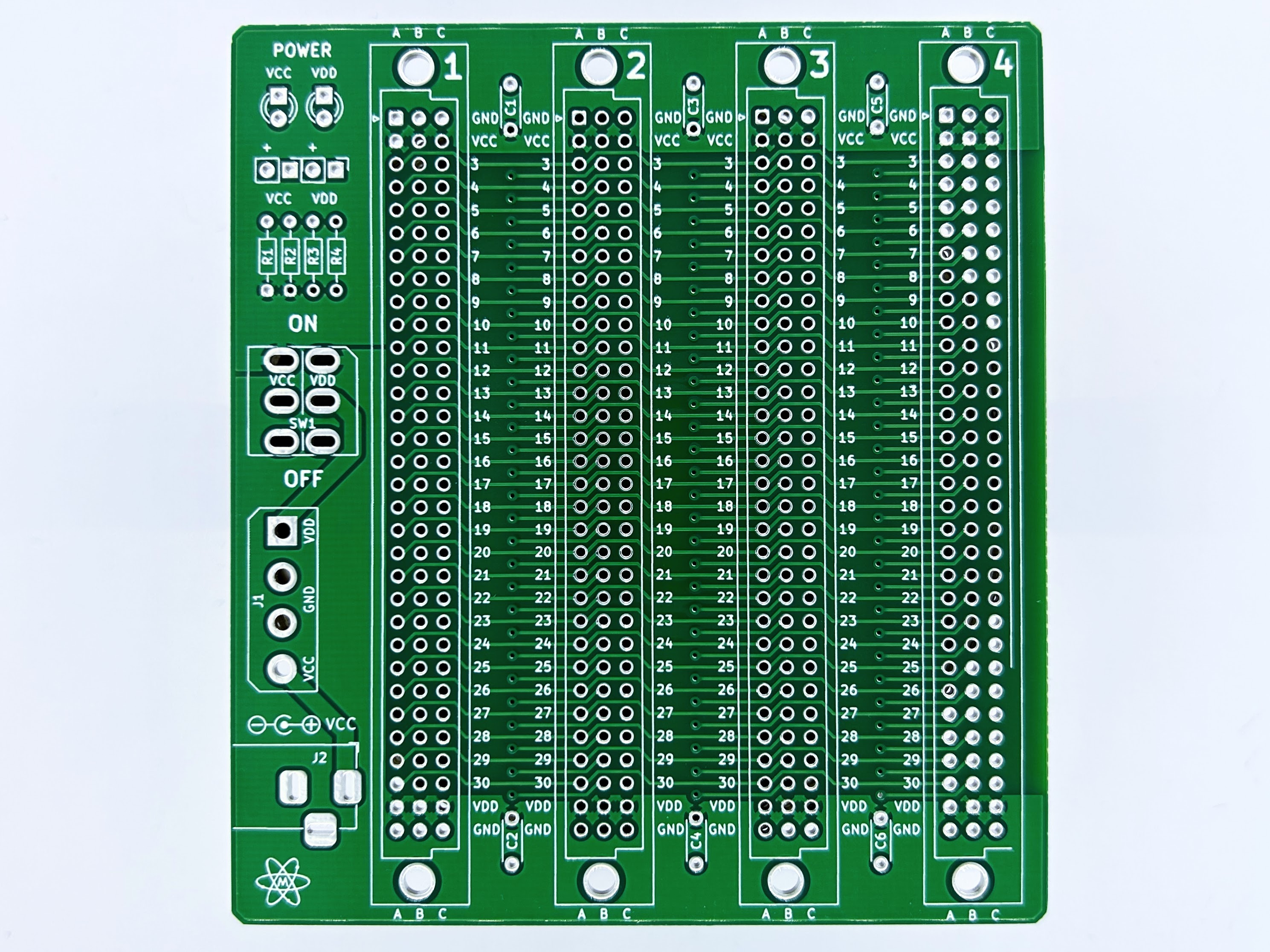 Microbus pssive backplane PCB for Eurocards DIN41612 4 slot 3U 16HP