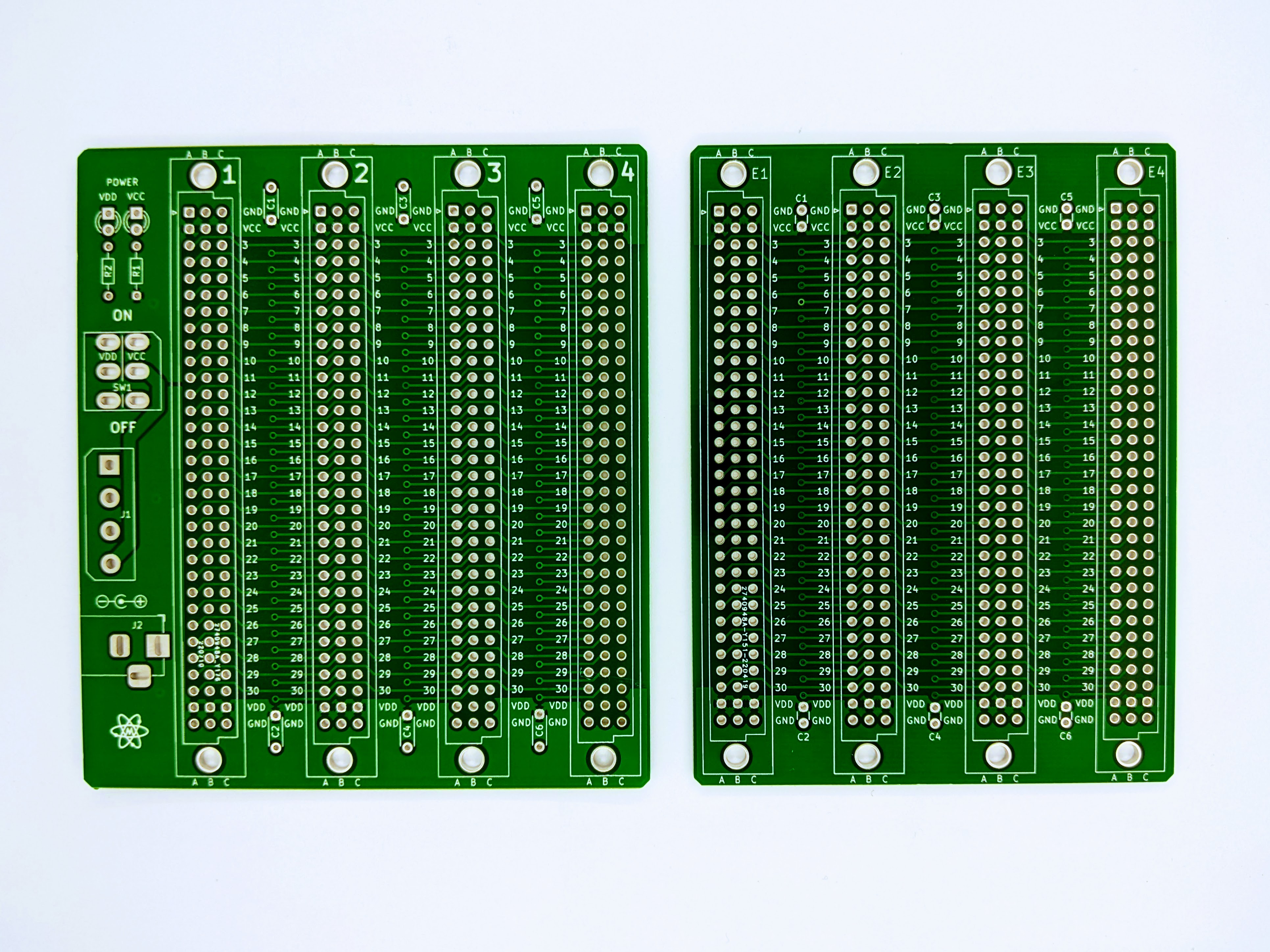 Microbus pssive backplane PCB for Eurocards DIN41612 4 slot 3U 16HP