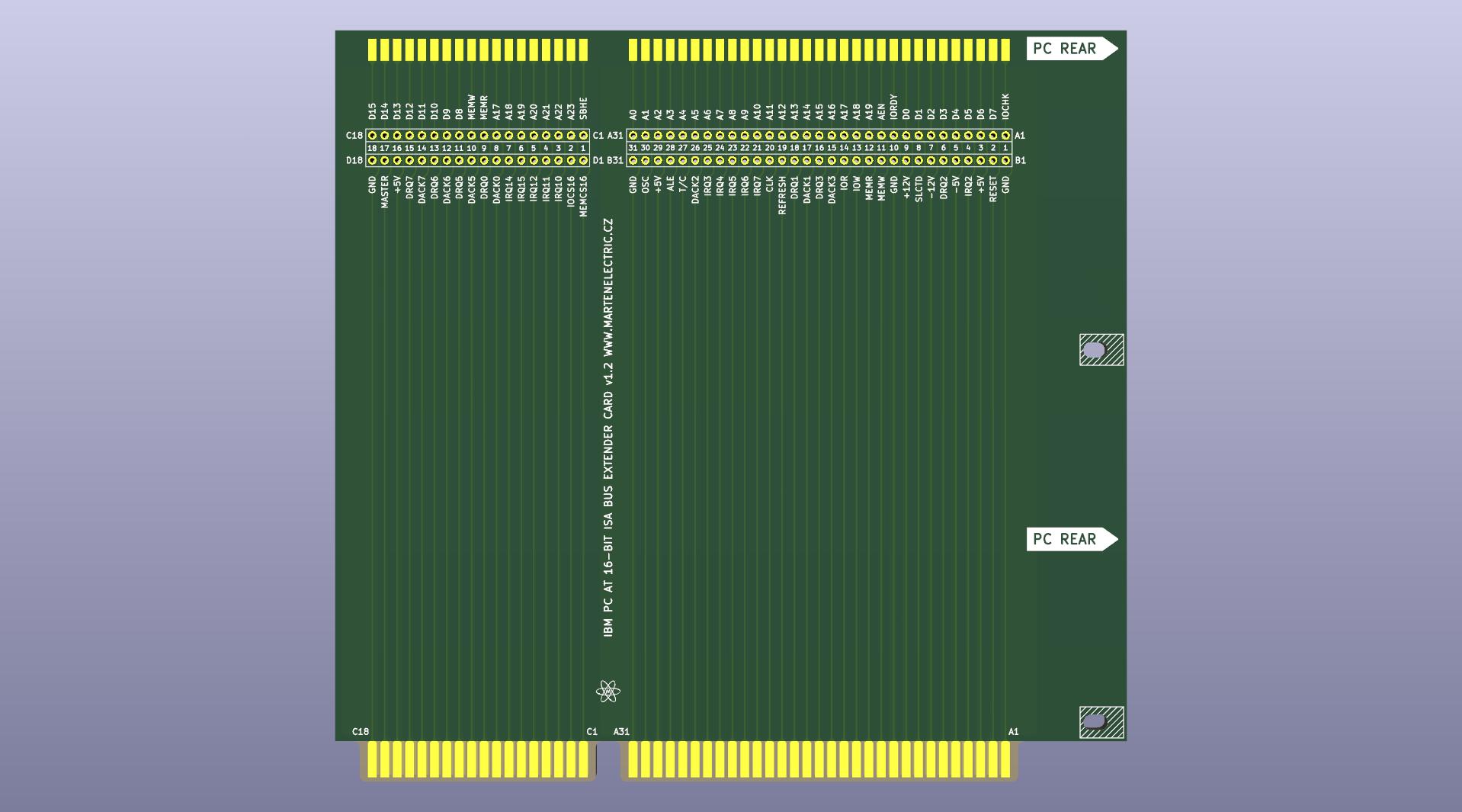 IBM PC XT 16-bit ISA Bus Riser Extender Card