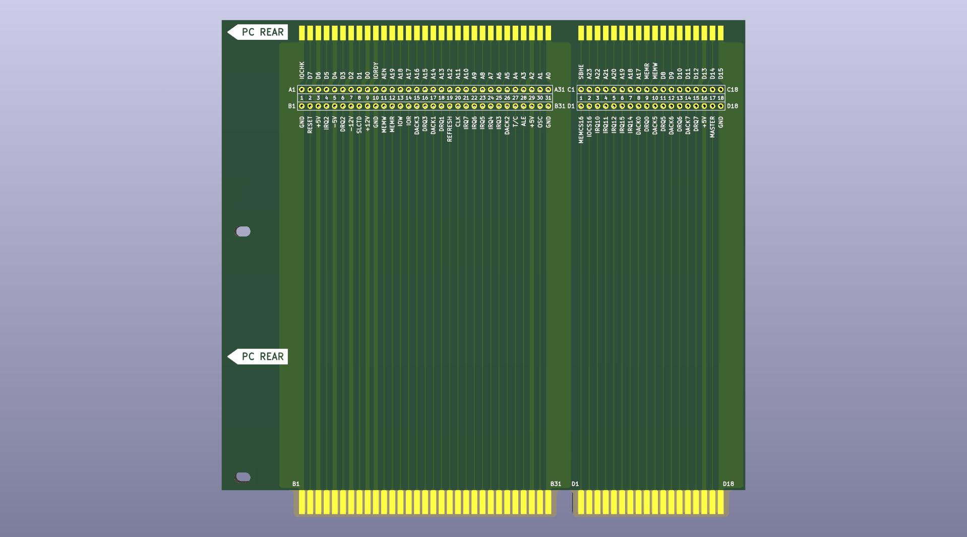 IBM PC XT 16-bit ISA Bus Riser Extender Card