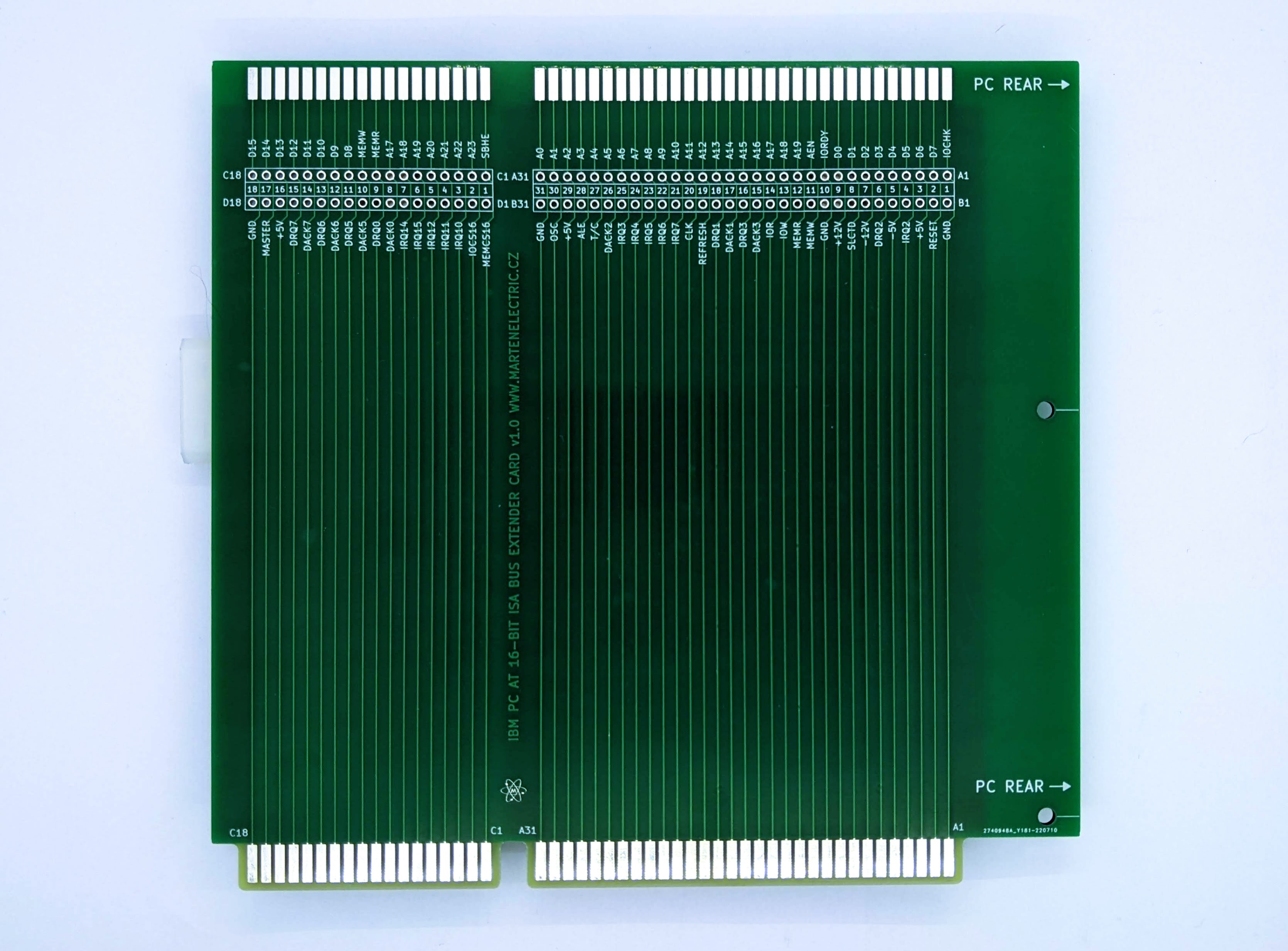 IBM PC XT 16-bit ISA Bus Riser Extender Card