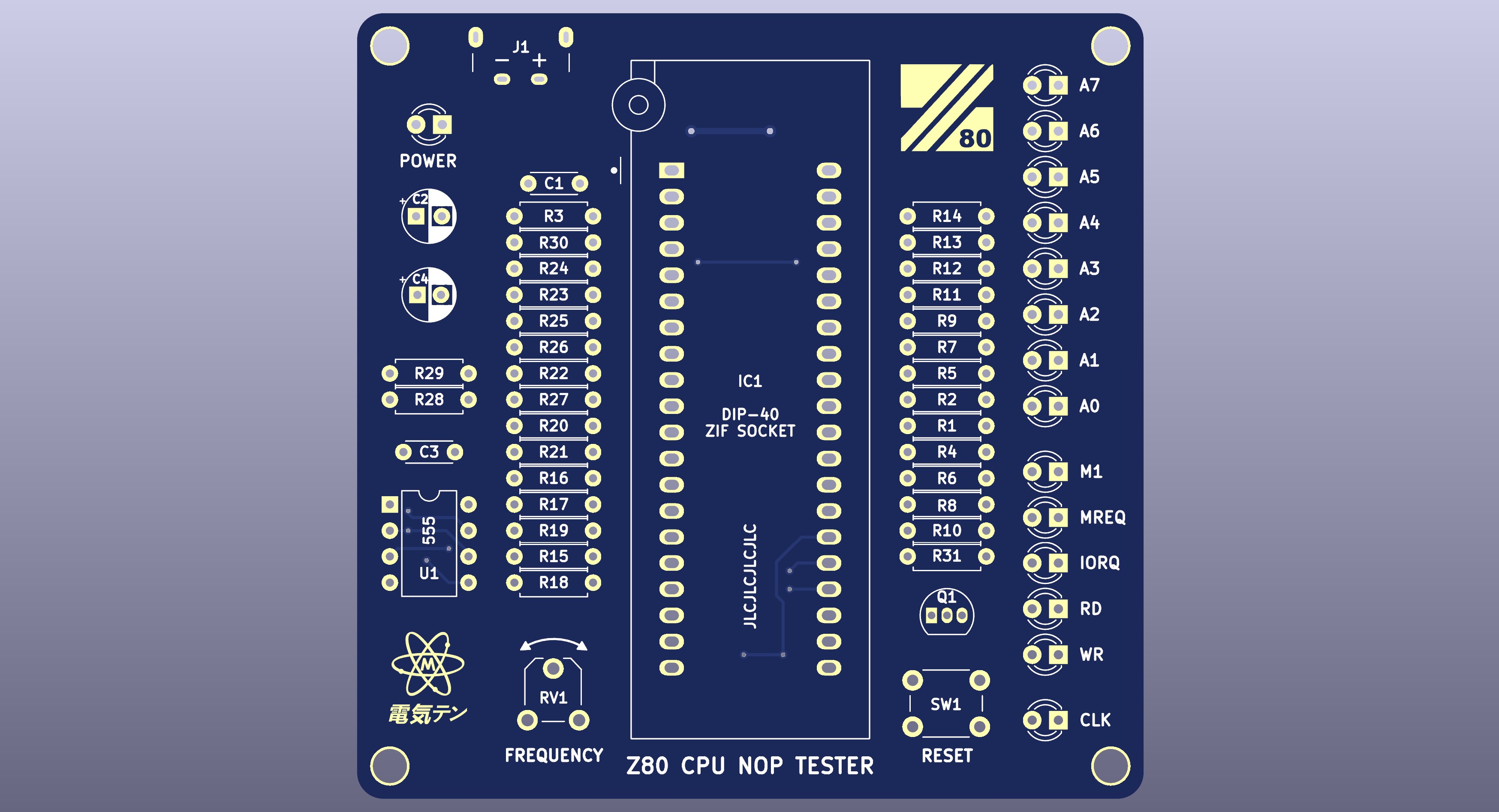 Z80 CPU PLCC44 to DIP40 adapter