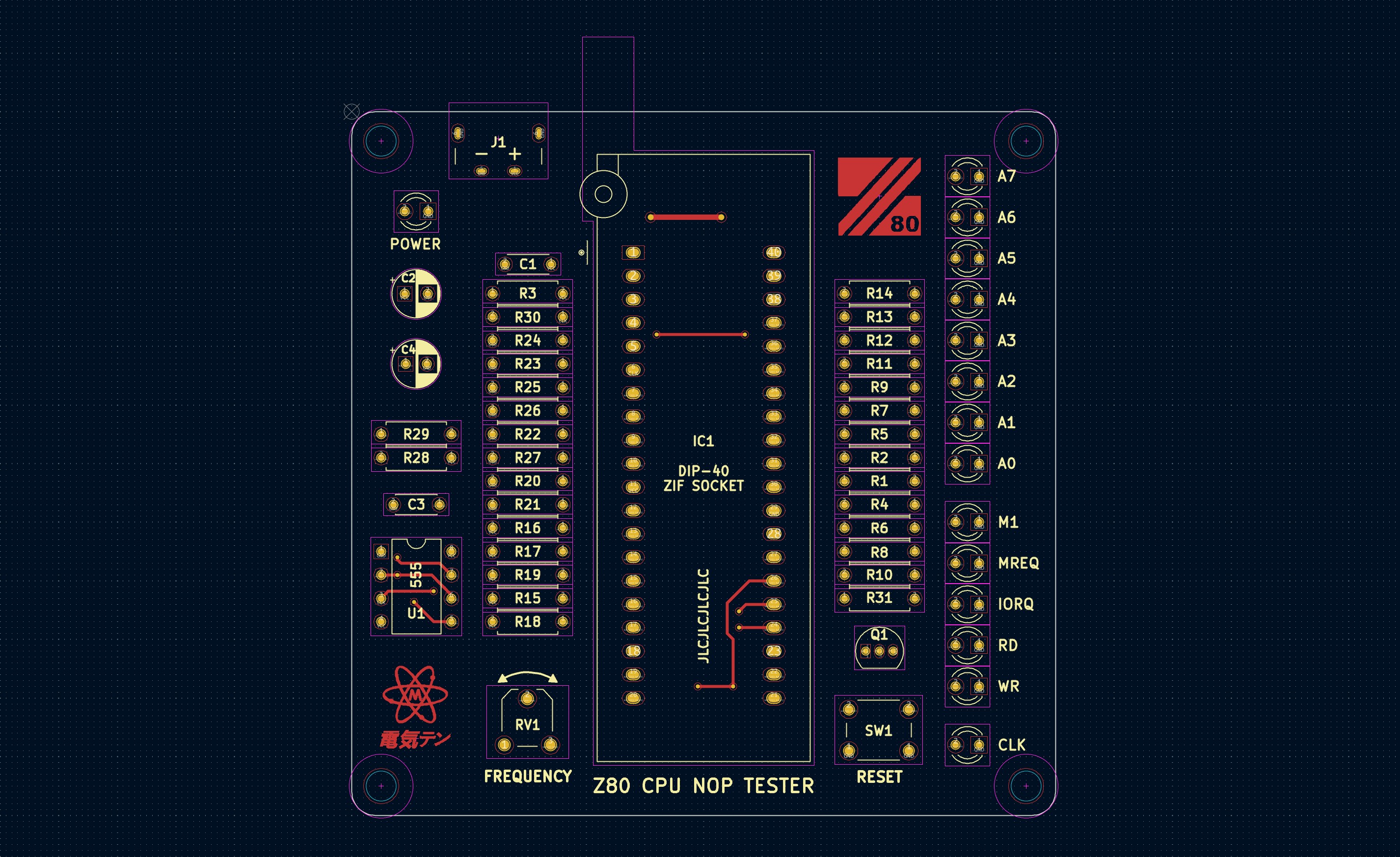 Z80 CPU PLCC44 to DIP40 adapter