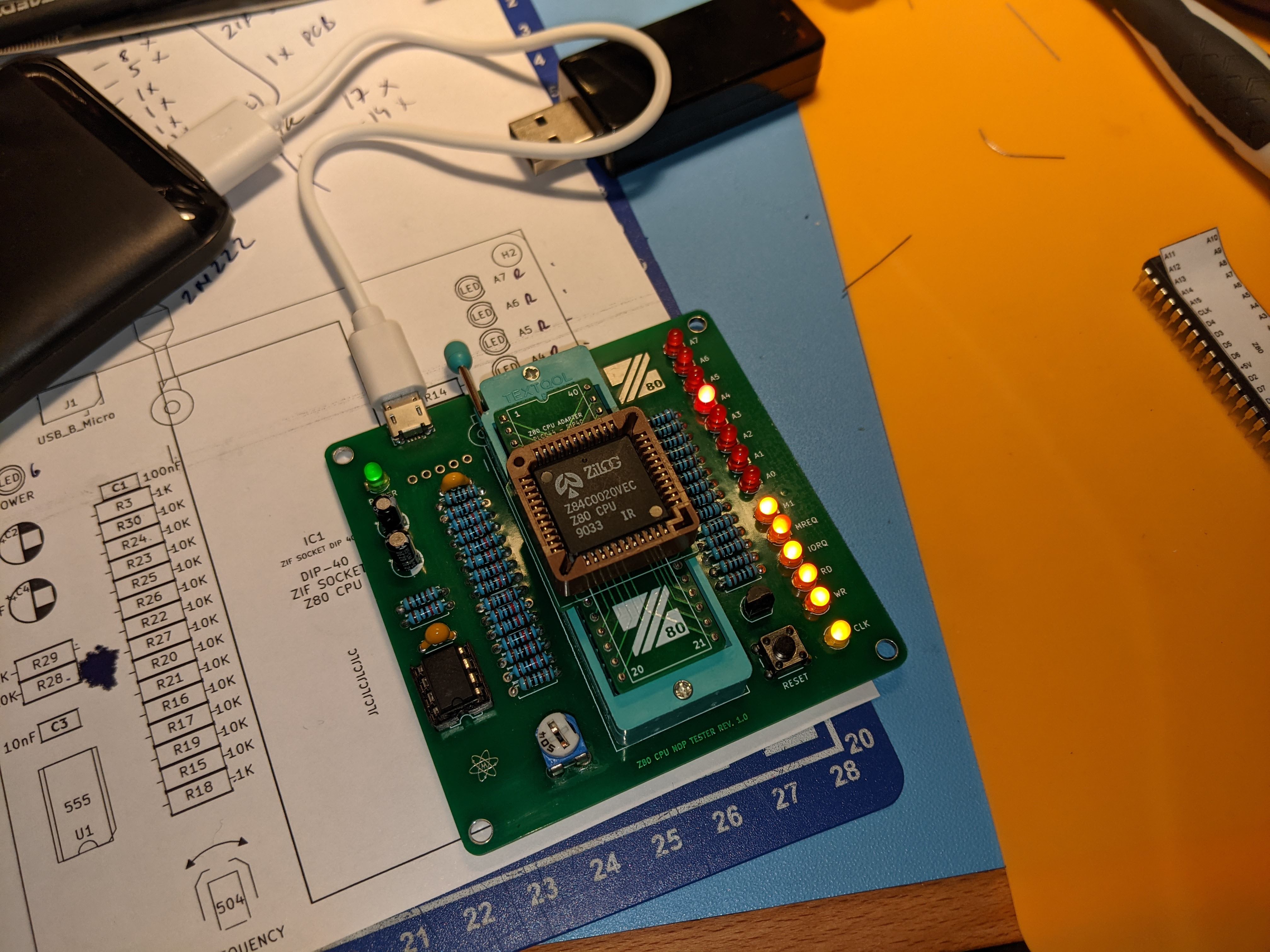 Z80 CPU PLCC44 to DIP40 adapter