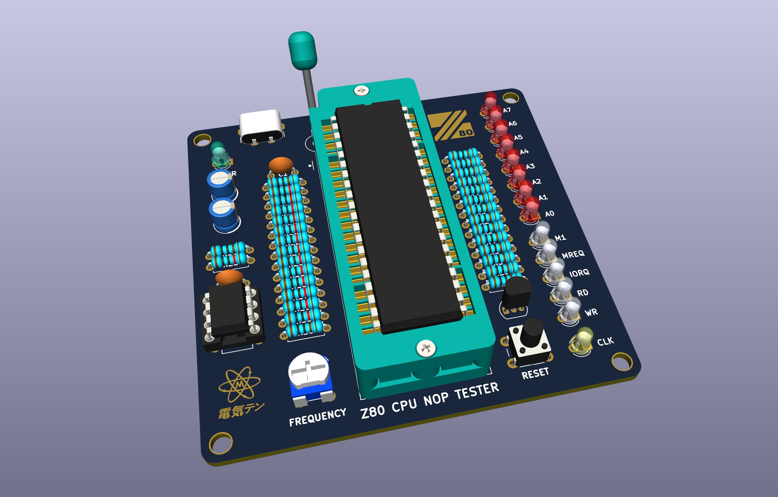 Z80 CPU PLCC44 to DIP40 adapter