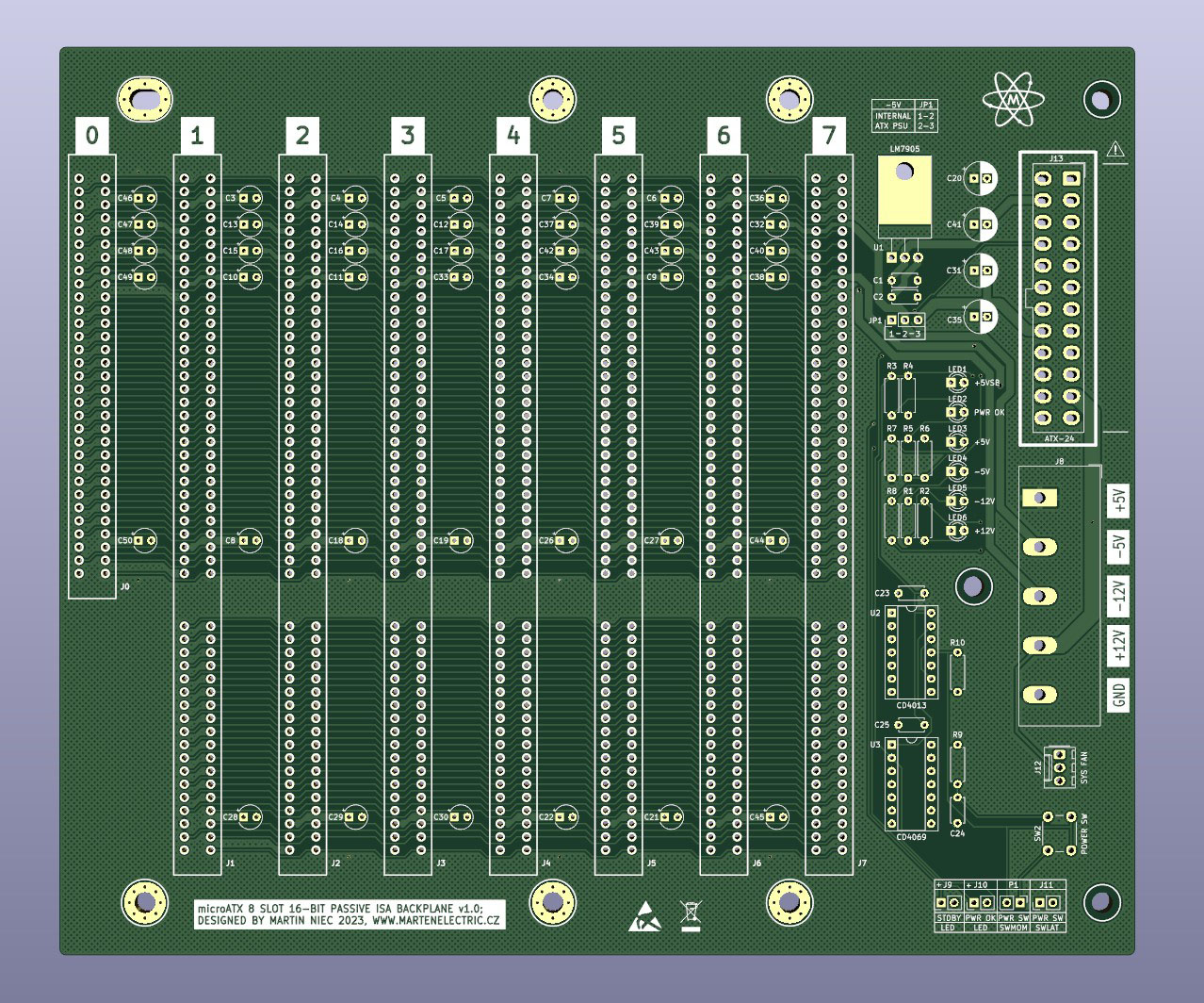 microATX 8slot 16bit backplane