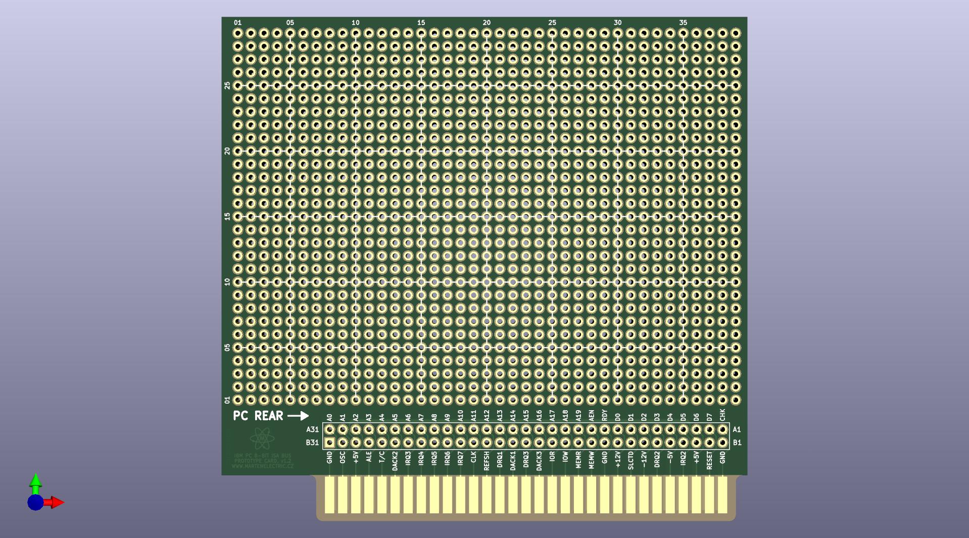 IBM PC XT8-bit ISA Prototype PCB Card mini