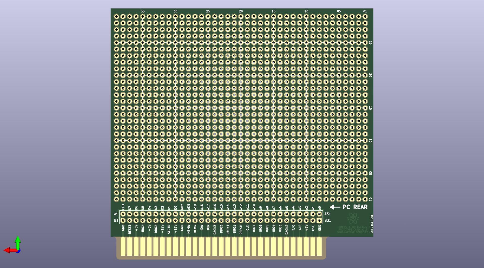 IBM PC XT8-bit ISA Prototype PCB Card mini